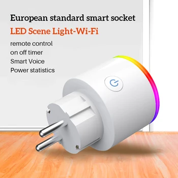

Smart WiFi Plug Adaptor Remote Voice Control Smart Home RGB Socket Outlet Timing Function Work With Alexa Google Home Tuya