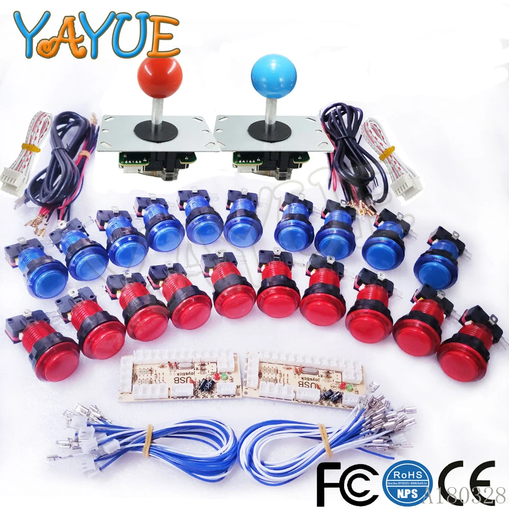 

Zero Delay USB Encoder To PC 5Pin Arcade Joystick LED Arcade Button Control Game DIY Kit for Pandora Box 6 Crane Machine Kit
