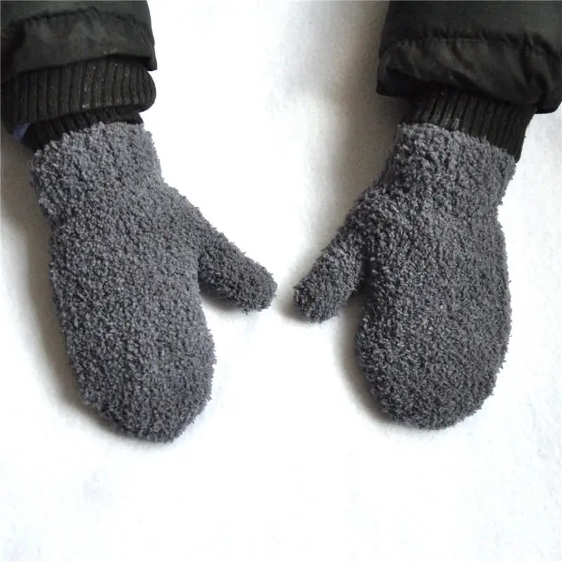 Kids Gloves Winter Baby Plush Coral Gloves Toddler Full Fingers Cute Mittens Warm Windproof Glove For Boys Girls 1-4Y winter gloves baby mittens