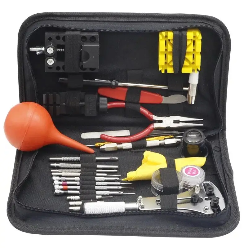 

GENBOLI 27pcs/set Watch Repair Tools Kit Multi-function Watch Tool Watchmakers Set With Black Case Change Watches Accessories