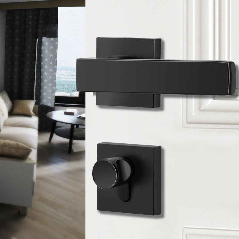 

Минималистский раздельный дверной замок, набор, дверной замок для спальни, бесшумные деревянные дверные замки, ручки с замком, корпус, ключи, фурнитура, аксессуары