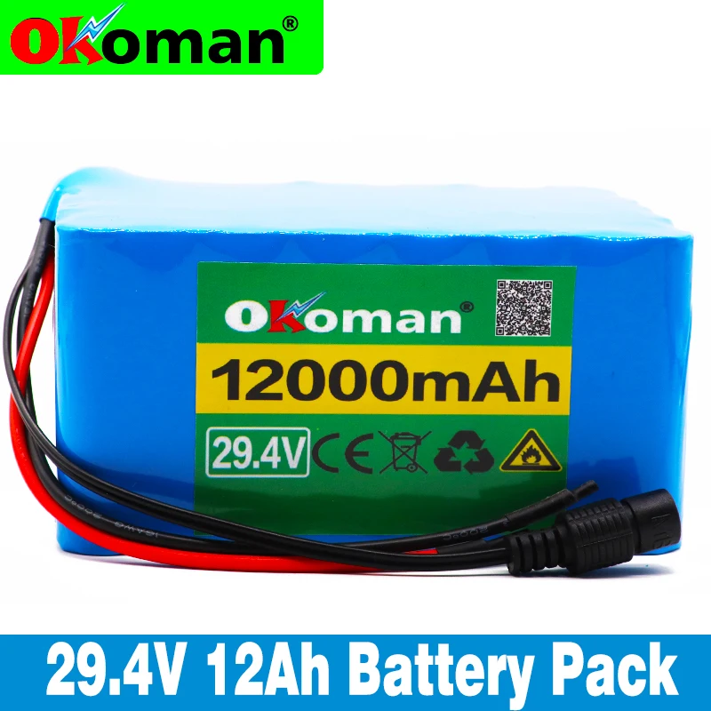 

Okoman 7S5P 29.4V 12Ah lithium-ion battery pack 12000mAh bicycle scooter scooter lightweight bicycle wheelchair battery with BMS