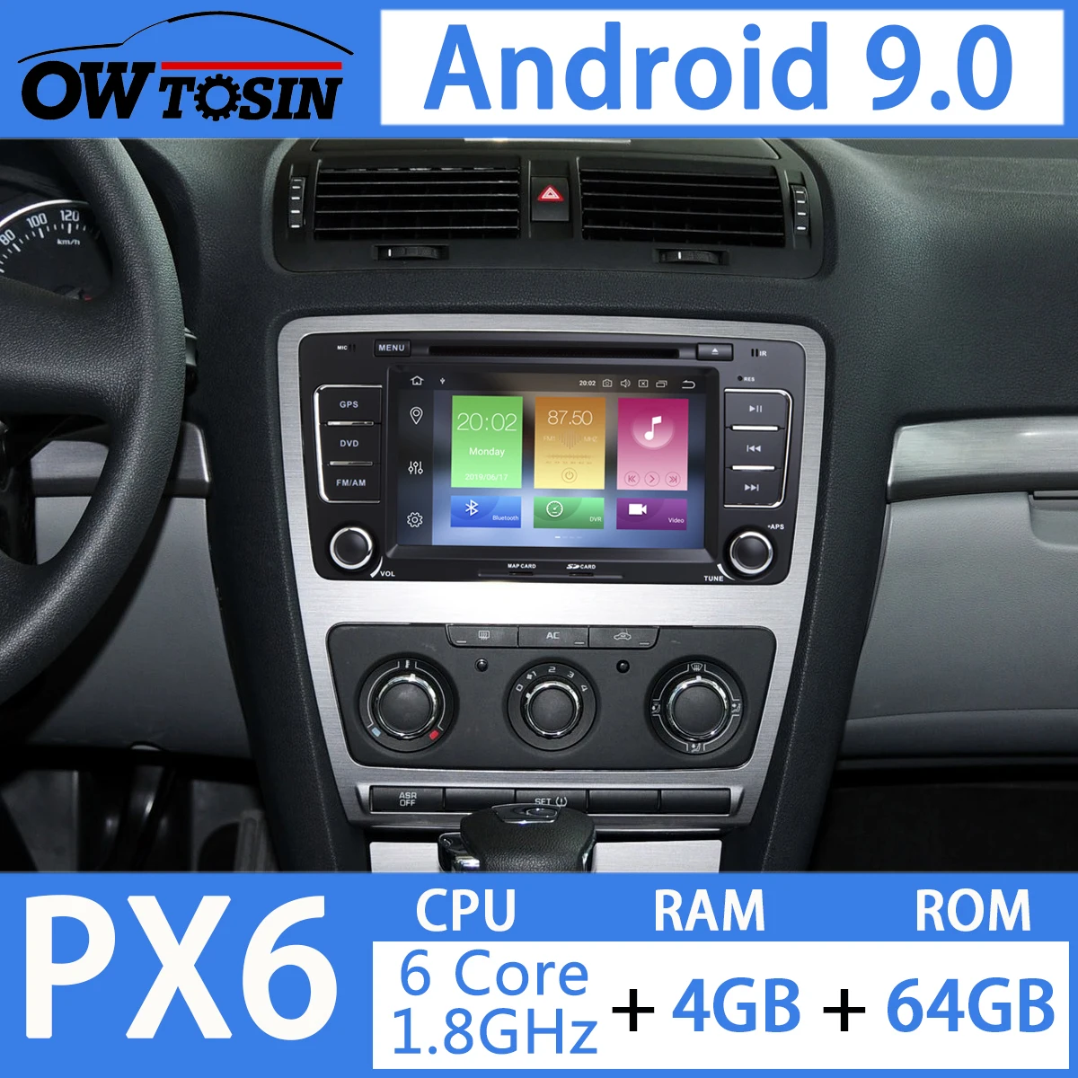 Top 7" Android 9.0 PX6 4G+64G Car DVD Player for Skoda Octavia 2009 2010 2011 2012 2013 a5 yeti Car Radio Multimedia GPS Navigation 1 Top 7" Android 9.0 PX6 4G+64G Car DVD Player for Skoda Octavia 2009 2010 2011 2012 2013 a5 yeti Car Radio Multimedia GPS Navigation 1