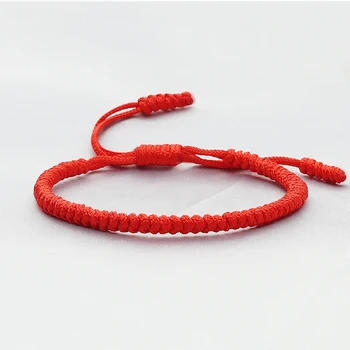 Lucky Red Nylon Thread Bracelet Tibetan Buddhist Handwoven Braided Rope Knots Bracelets Prayer Charm Jewelry Lover Wristbands
