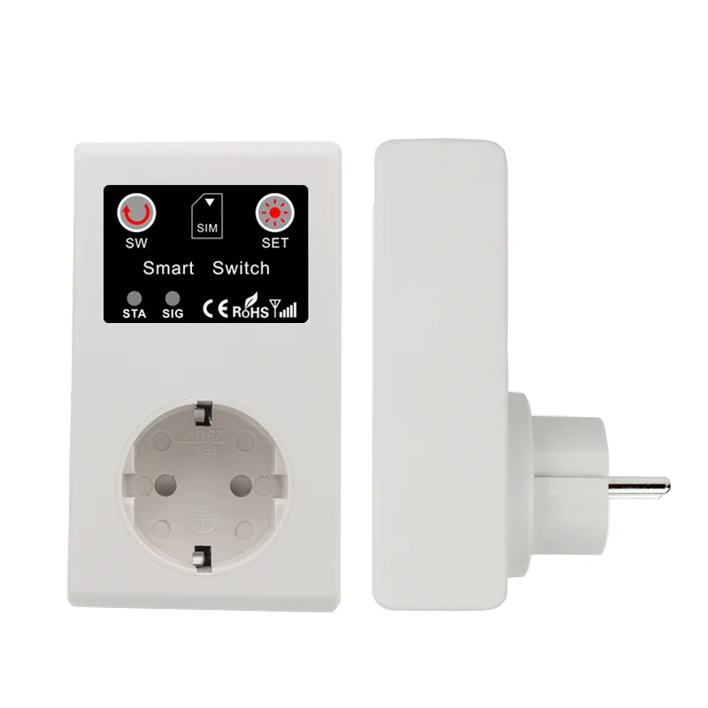 16A GSM Socket Outlet Remote Control Power Switch Temperature Sensor Smart Home Relay Controller SMS App Garage Door Gate Opener