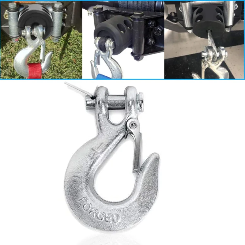 Towing Winch Hook Winch Cable Hook Clevis Rigging Tow Trailer Latch Clamp  ATV UTV Truck Trailer Boat RV Car Accessories