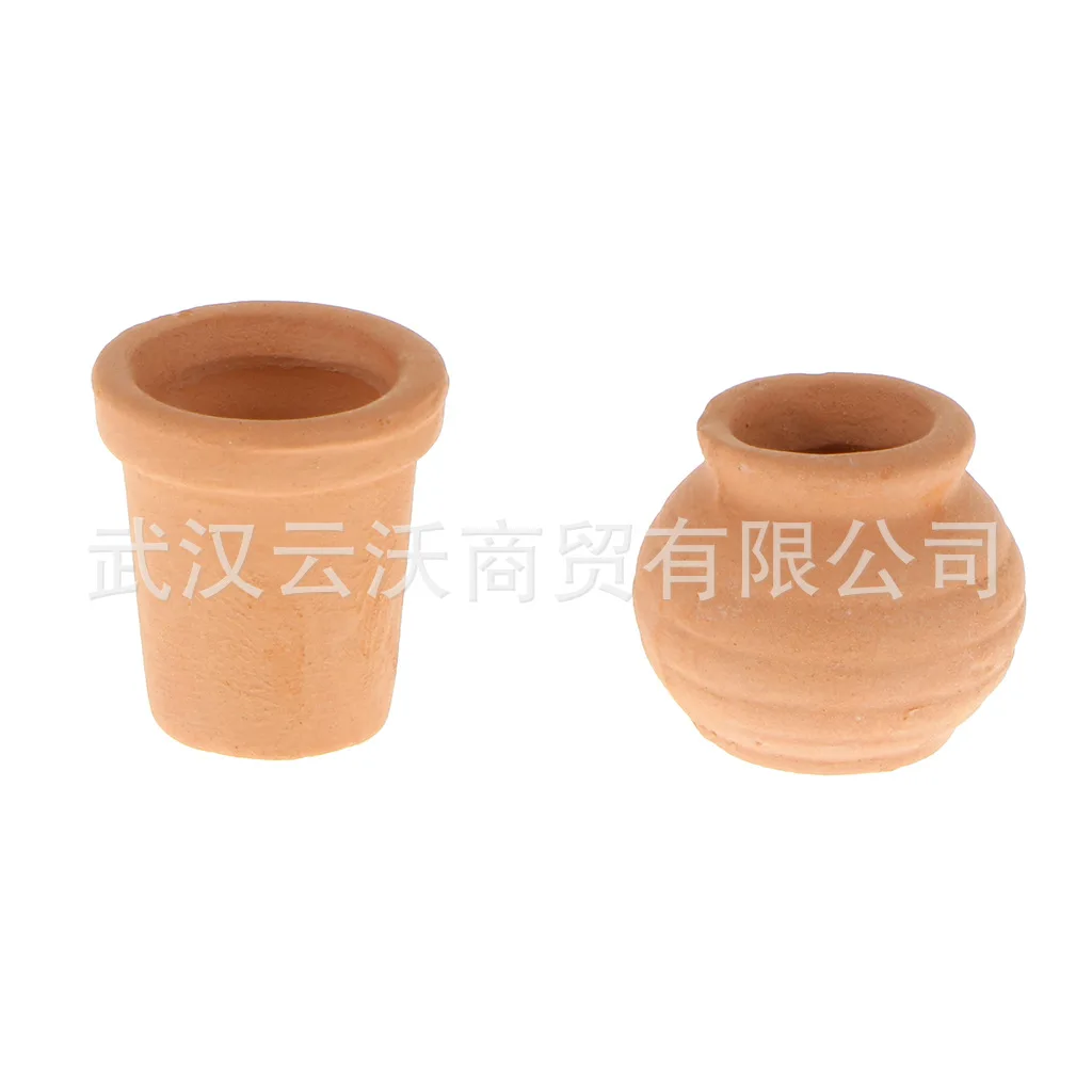 1: 12 кукольный домик мини-модель сцены аксессуары красная керамическая ваза цветочный горшок 5 шт