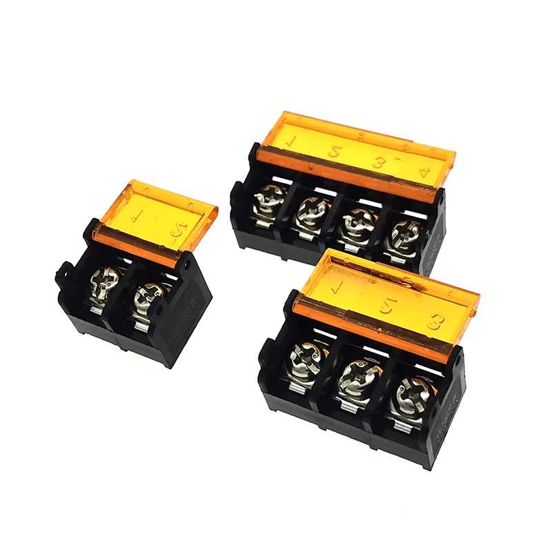30Pcs 피치 9.5mm 배리어 스크류 PCB 터미널 블록 스트레이트 핀 2/3/4/5/6/7/8/P Morsettiera 커넥터 (커버 포함) 46S-B 20A