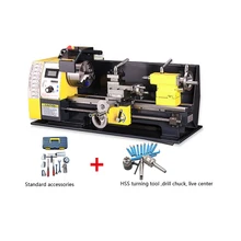 Varaible скорость мини металлический токарный станок все стальные шестерни токарный станок 38 мм диаметр шпинделя+ вращающийся Центр Токарный Инструмент сверлильный патрон из Китая