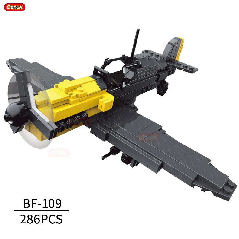 Oenux Новое поступление 2 мировая война классический самолет BF-109/PT-17/P-51/Spitfire Истребитель автомобиль военный строительный блок кирпич MOC игрушка
