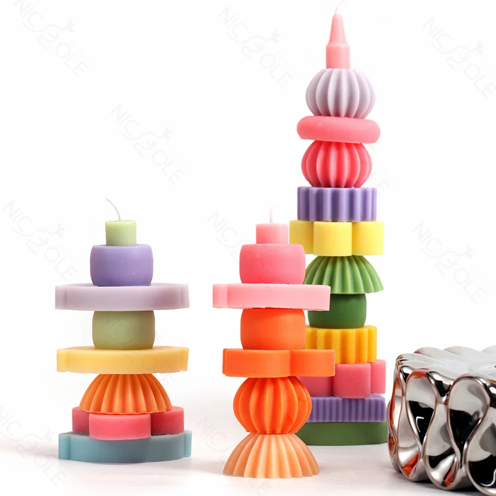 Building Block Candle Molds Aromatherapy Wax Silicone Mould DIY Handmade Home Decoration Tool
