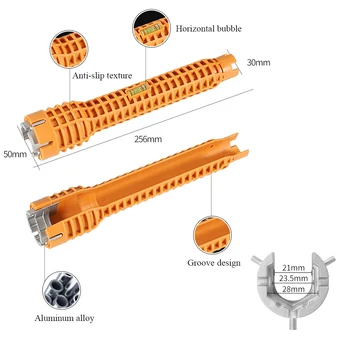 

Anti-Slip Water Heater Spanner Wrench Tool Faucet Wrench Bathroom Faucet And Sink Installer Multifunction Pipe Tube Installer