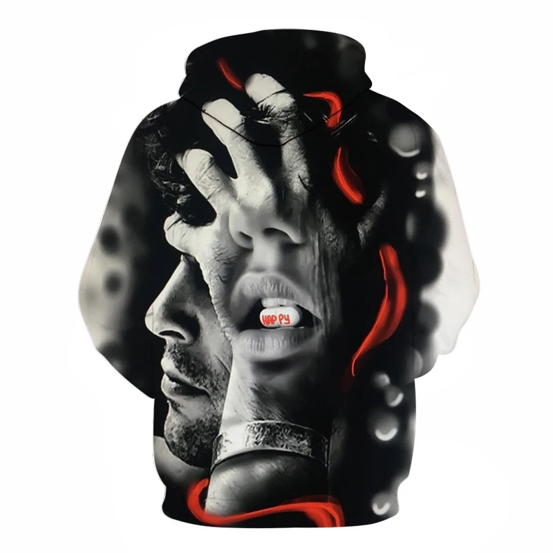 spring autumn newest men hoodie blue flame skull 3D digital printing sweatshirt men women fashion hot loose hooded pullover