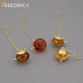 

20200715 925 Sterling Silver Natural Amber Teapot Drop Earrings