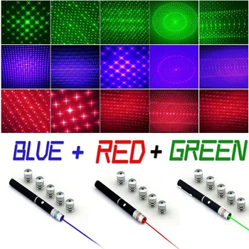 

Hunting 2 in 1 High Power Green Laser Pointer Detachable 4 laser cap purple red laser sight 5000m 532nm lazer pen