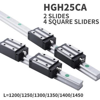

2 pcs linear guide HGR25 1100/1150/1200/1250/1300/1350mm Linear rail + 4 pcs HGH25CA linear bearing blocks for CNC part