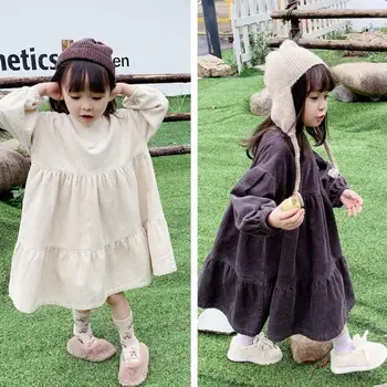 

2020 Baby Autumn Clothing Toddler Kids Baby Girls Corduroy Long Sleeve Dress Solid Girls Dresses Outfits