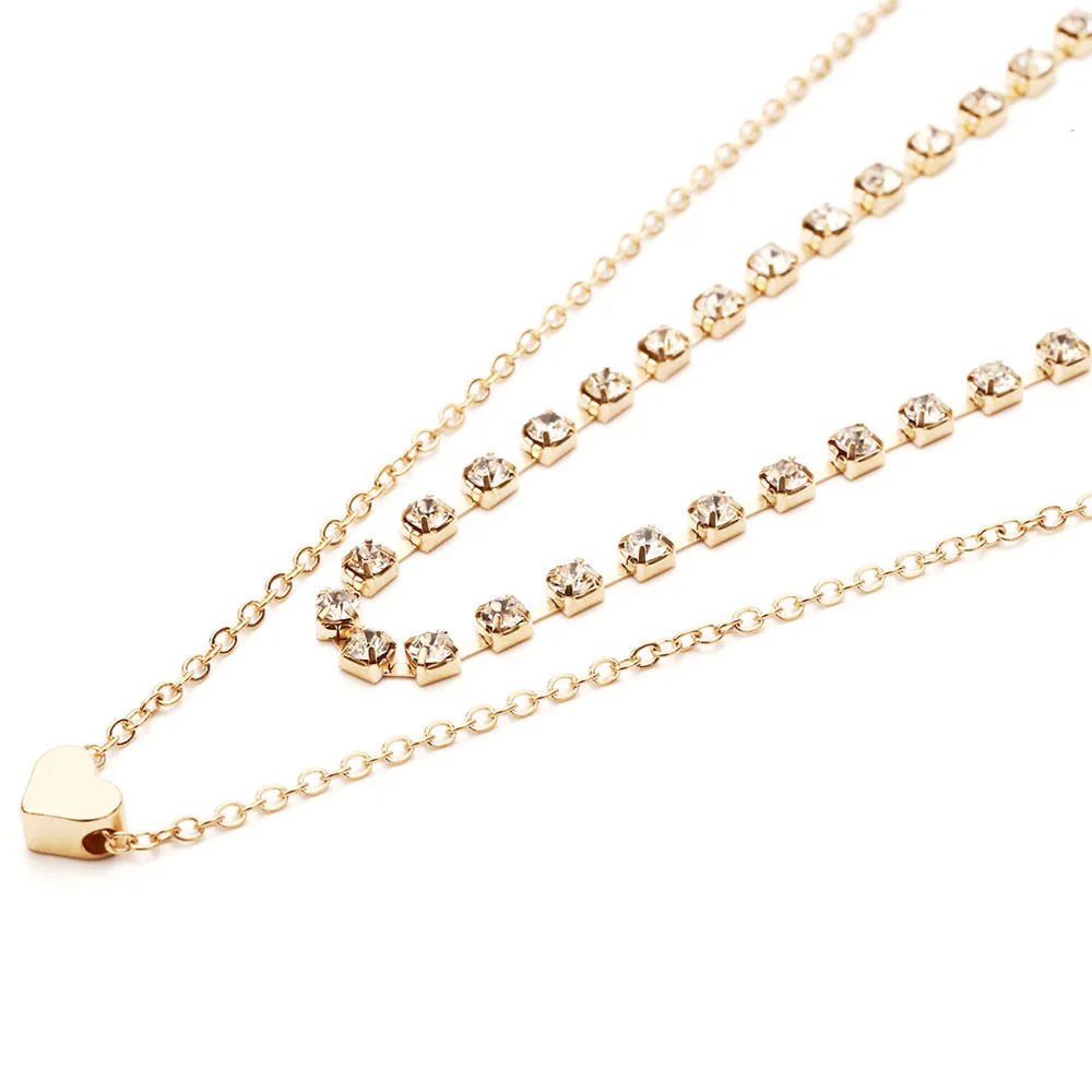 IngeSight. Z модные роскошные стразы колье ожерелье воротник заявление милый кулон-Сердце ожерелье для женщин минималистичные ювелирные изделия