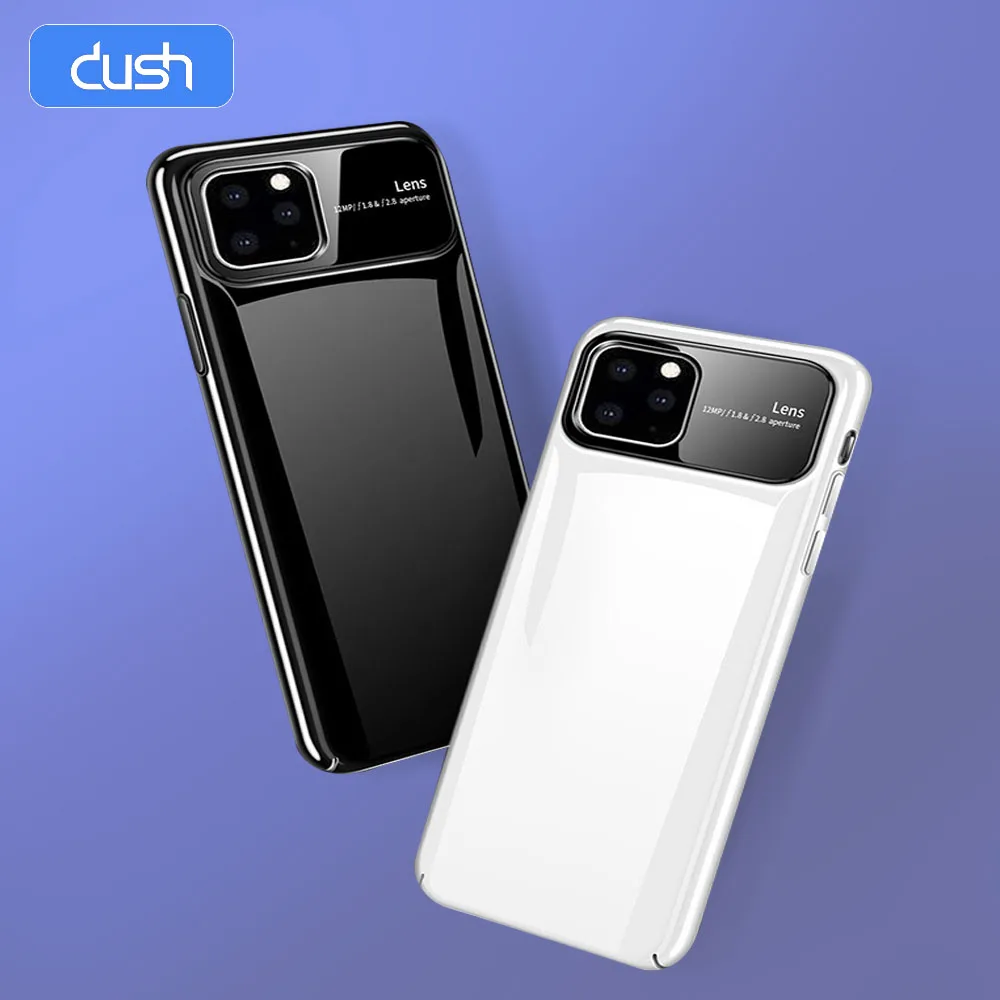 Модный Ультратонкий чехол для iPhone 11 11pro Max цветной из закаленного стекла с