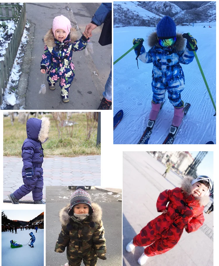 Зимние Детские камуфляжные куртки-пуховики на температуру до-30 градусов плотный лыжный костюм для мальчиков комбинированные пуховые куртки для девочек Детский Теплый зимний комбинезон От 3 до 7 лет