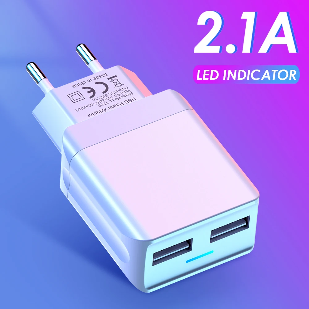 Зарядное устройство с двумя USB-портами 5 В 2 1 А | Мобильные телефоны и аксессуары