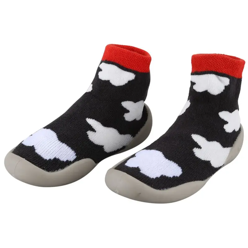 KACAKID/Нескользящие хлопковые носки-тапочки с мягкой резиновой подошвой для малышей обувь для первой прогулки с нескользящей резиновой подошвой