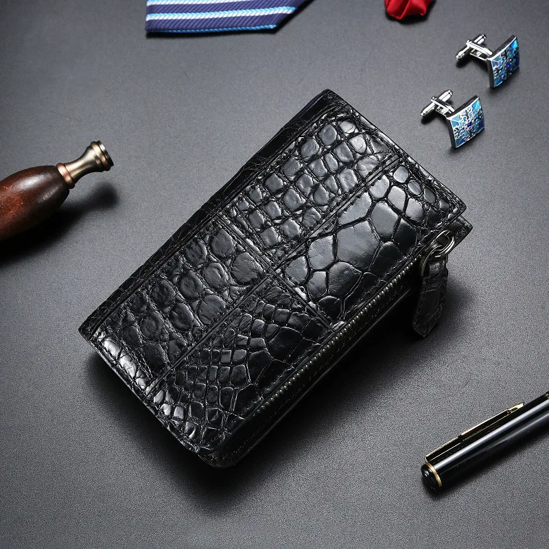 

alligator leather key ring real car key organization human new small key holder organizer Mini Billeteras delgada free shipping