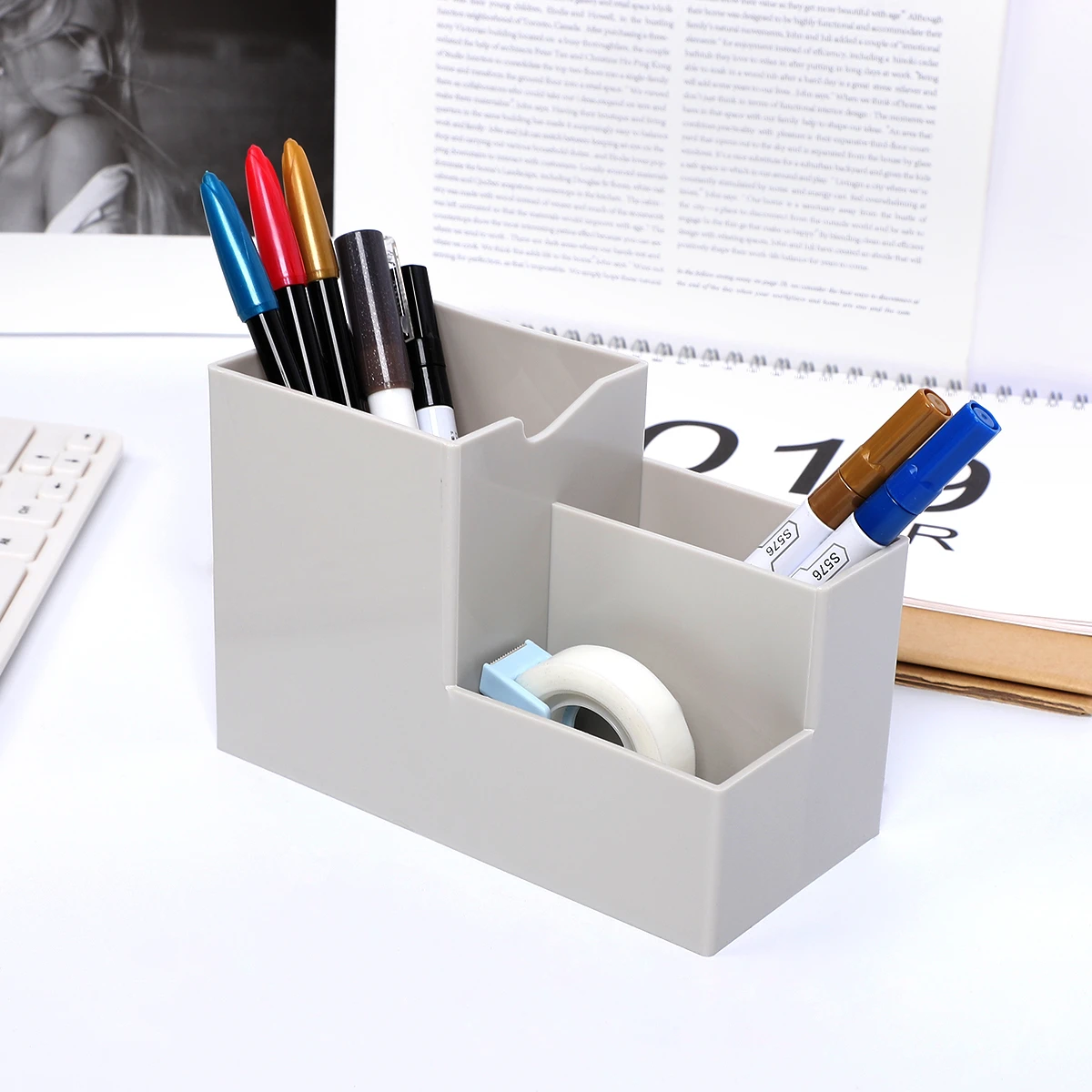 1 PC Pen Holder Multipurpose Desk Cube Calendar Accessory Supplies for Office