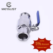 Металлист диаметром 38 мм SS304 Нержавеющая сталь санитарно полный Порты и разъёмы 2-ходовой шаровой кран пригодный Mercedes Benz E 1," Tri Зажим Тип сварки наконечник