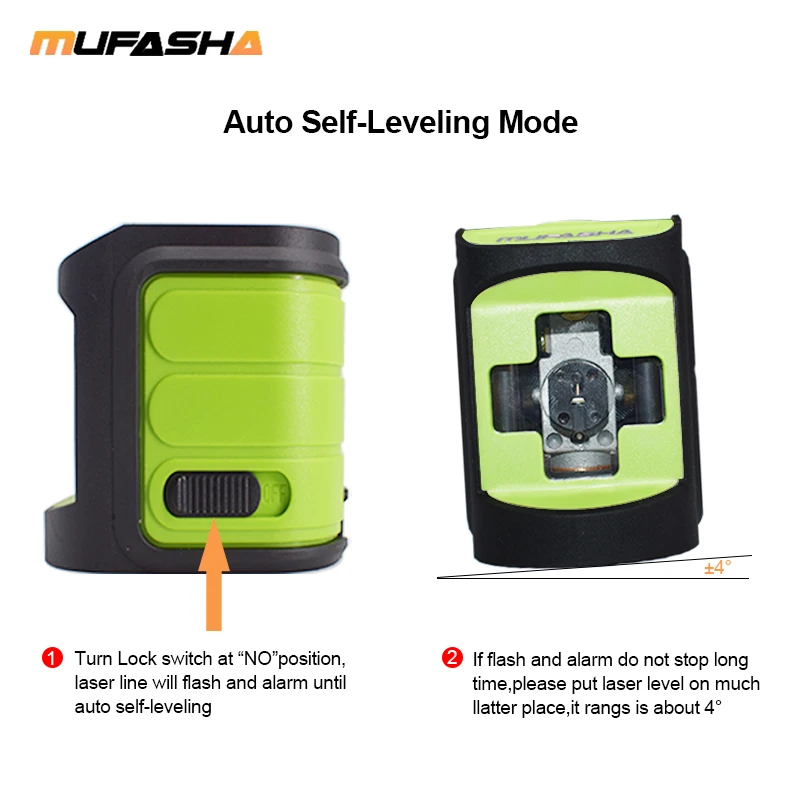 Günstig MUFASHA Mini 2 Linien Laser Ebene Roten Strahl oder Grüne Strahl Selbst Nivellierung Laser Ebene in Box