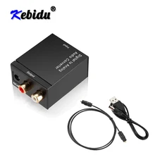 Sinal coaxial óptico digital de kebidu toslink para conversor de áudio analógico adaptador rca digital para conversor de áudio analógico adaptador