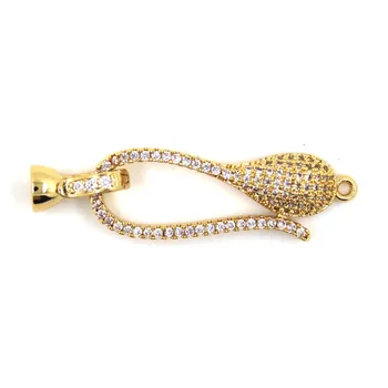 

Copper Clasps 18K Gold plated DIY Pearls Jewelry Fittings Fastener Connector Clasps For DIY Gems Pearls Necklace Bracelet Clasp