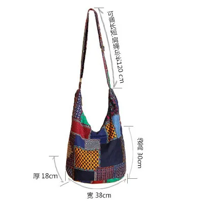 Сумки богемные винтажные модные женские сумки через плечо сумка через плечо Регулируемая Высококачественная хлопковая холщовая женская сумка