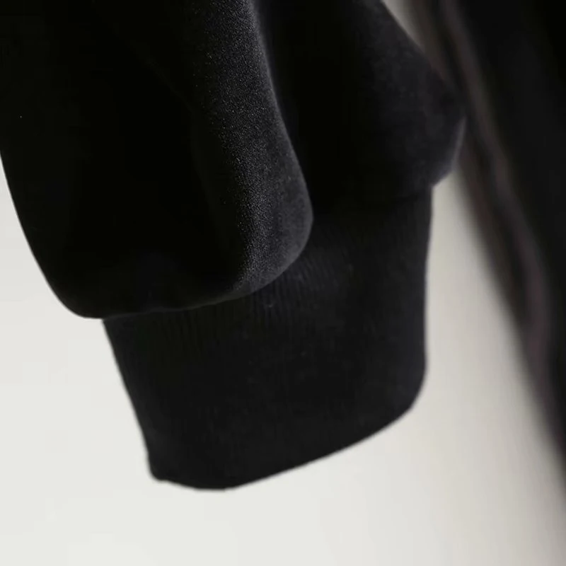 Осенние модные женские туфли аккуратные бархат Crewneck свитер Повседневное Ночная одеждая с длинными рукавами Толстовка Пуловеры Топы уличном японском стиле костюм