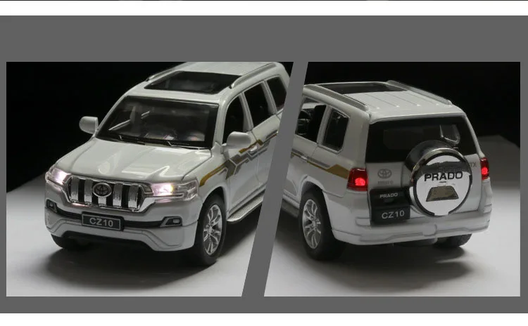 Модель автомобиля Toyota PRADO SUV коллекционная Игрушечная модель со звуком и светом