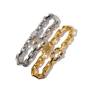 

Gold-Color Punk bracelets for Men and Women Multilaye Twisted Thick Chain couple bracelet jewelry charm Gift
