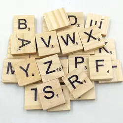 Новинка 100 шт. деревянные плитки Scrabble черные буквы цифры для рукоделия деревянные алфавиты блоки игрушки по оптовым ценам Krystal