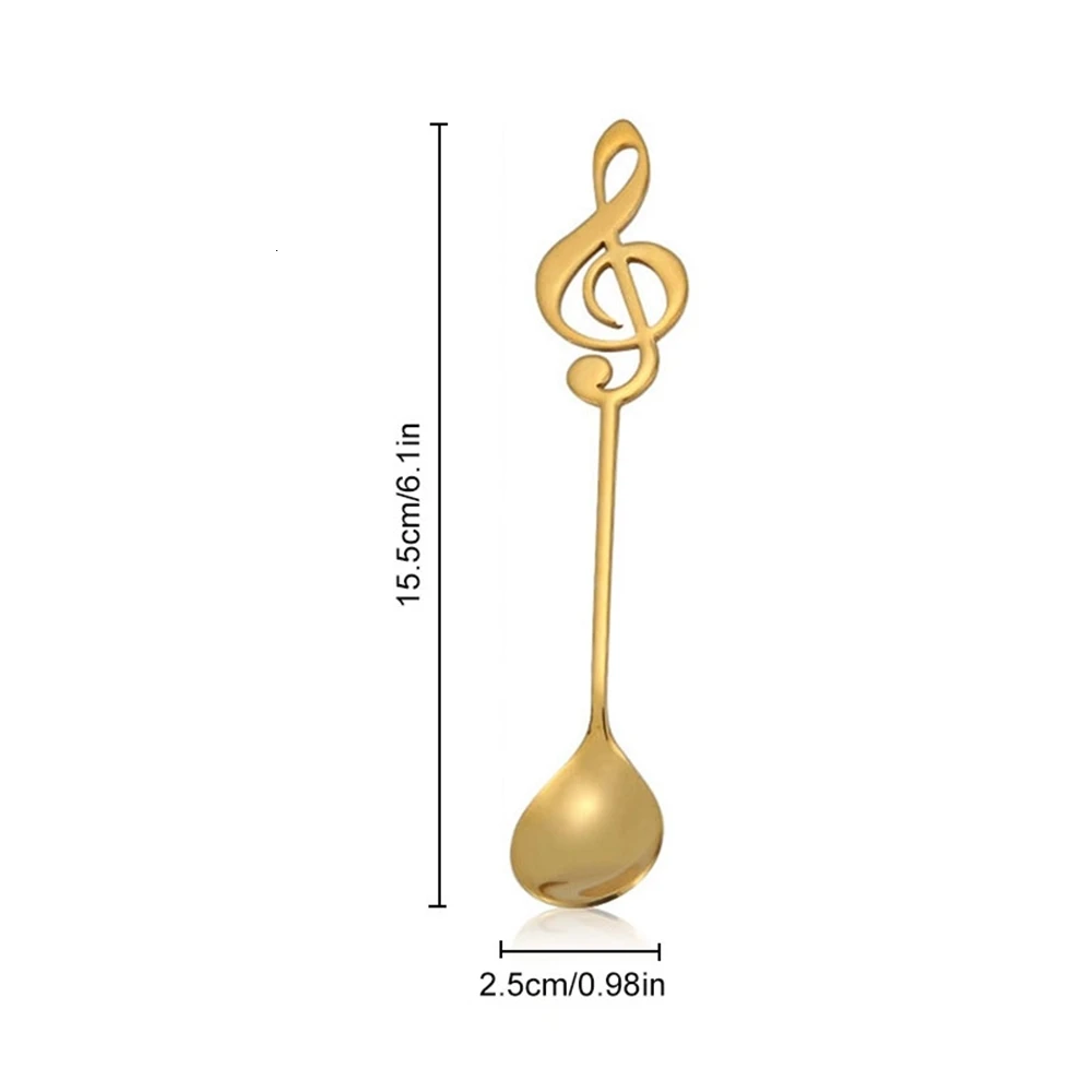 4 шт., креативная музыкальная кофейная нотка, нержавеющая сталь для ложек, чайные ложки для помешивания, набор, сахарное мороженое, кружка, десерт, чайная ложка, посуда