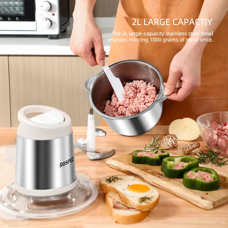 Food Processors, Electric Food Chopper Meat Grinder & Vegetable Chopper - 2  Bowls with Powerful 300W Copper Motor for Baby Food - AliExpress