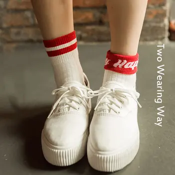 

10 Pairs Women Harajuku Short Socks Sporty Style Colored Happy Funny Socks Cute Colored Art Letter Patterned Ankle Socks Women