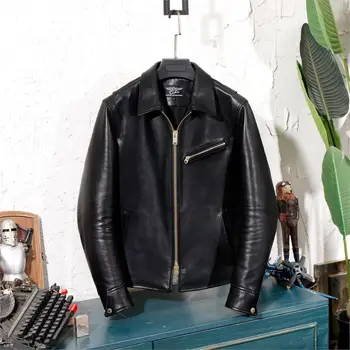 

Classic First Layer Grained Calfskin Leather Japanese-style Retro Kaji Genuine Leather Clothes Enfield Biker Jacket