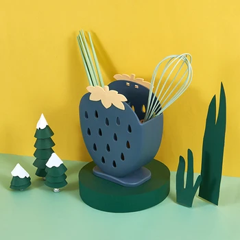 

Chopsticks Holder Basket Strawberry Shaped Chopsticks Organizer for Home Kitchen P7Ding