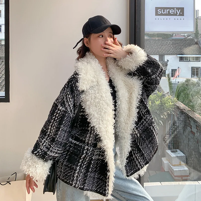 

Treasurer Recommended Lambs Wool Coat Women's 2019 Autumn And Winter New Style Graceful Thick Short Pattern Flower Duffle Coat