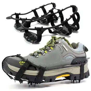 

1 Pair Crampons Grips Women Men 24-Teeth Anti-Slip Ice Gripper Shoe Boot Cleats Spike Snow Crampon Chain Outdoor Climbing Hiking