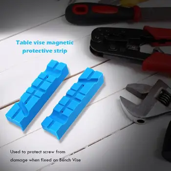 

2pcs/set Magnetic Vise Rubber Protector Jaw Soft Jaw Protective Jaws Face Pads V-groove with Horizontal Direction For Drilling
