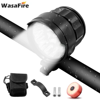 

18 XML T6 LED Electric Bicycle Bike Light Ultra Bright Waterproof 200000LM Powerful Headlight Motorcycle Light + USB Taillight