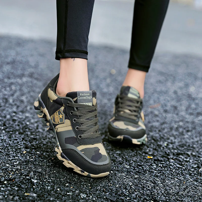 

2019 Spring And Autumn New Style COUPLE'S Camouflage Shoes Men And Women Athletic Shoes jun xun xie Students Flat A07 Training S