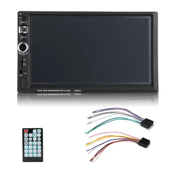 

7026TM 7 Inch 800x480 Double Din HD Bluetooth Auto Car Radio MP5 Player Touch Screen Design TF FM Aux Input Rear View Camera Set