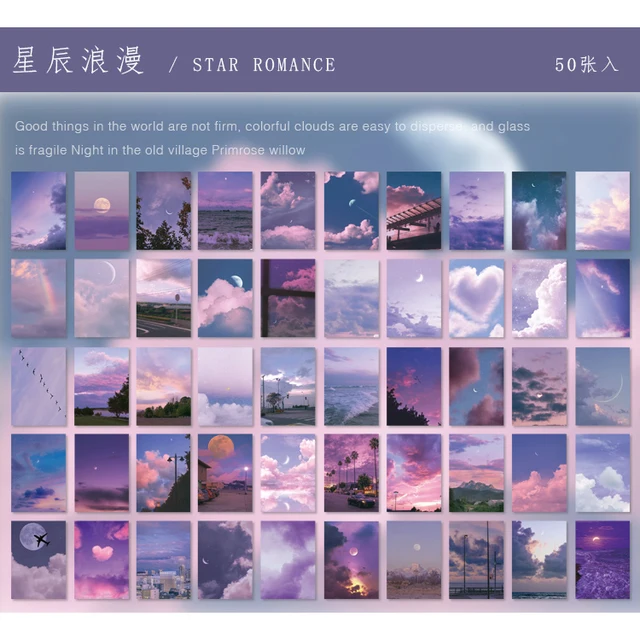 Warm 50pcs/lot INS Natural Scenery Stationery Stickers Aesthetic Travel Book Cute Craft Diary Ablum Bullet Journal Scrapbooking U