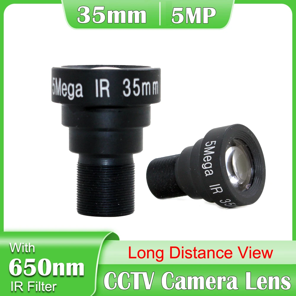 5MP 35mm 25mm Camera Lens Long Focal Length View M12 Fixed Iris IR 650nm Filter For AHD IP Analog Xiaomi Gopro Hero Sport | Безопасность